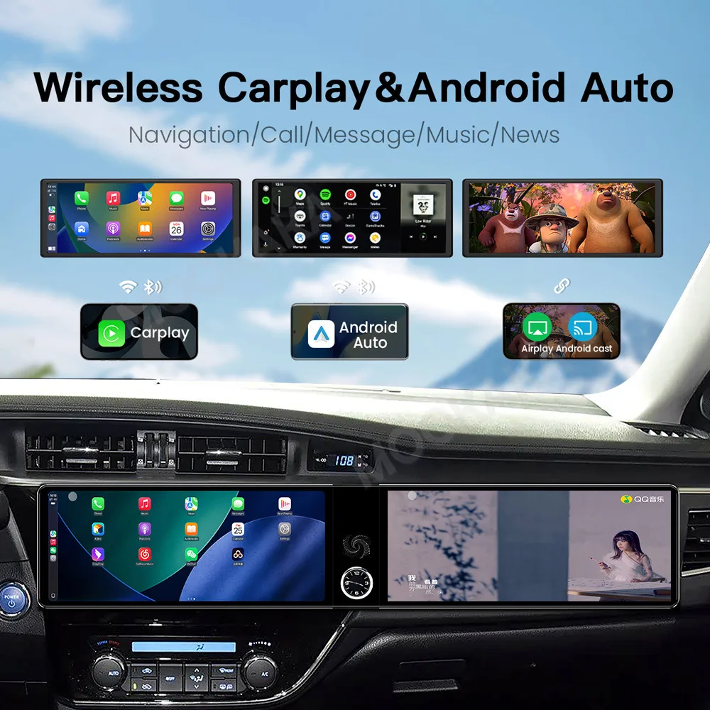 

12,3-дюймовый экран автомобильного радио для Toyota Corolla 2014-2016 Android Auto GPS навигация мультимедийный видео стерео приемник головное устройство