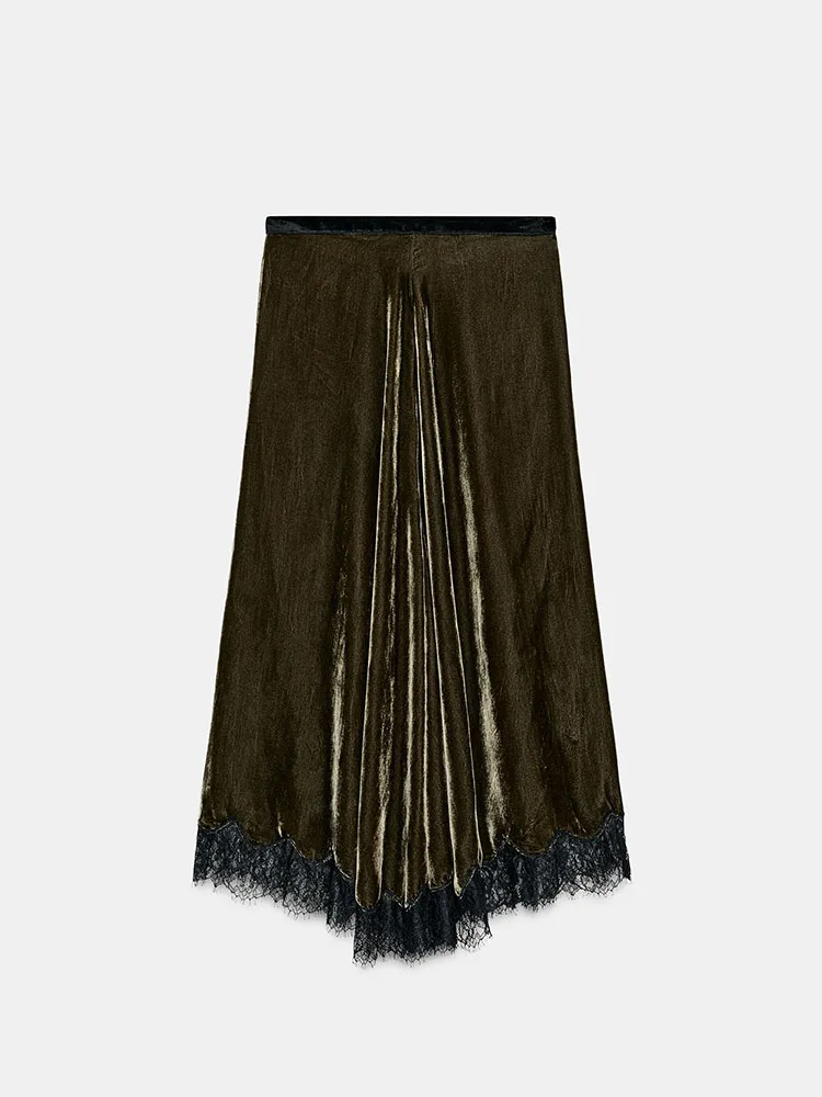 ファイオナブル ハイウエスト レース スカート エレガント セクシー スイート 新作 冬 2025 レディース服 エスニック ステージ衣装