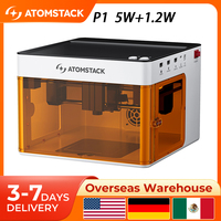 ATOMSTACK P1 Mini Laser Engraver, 5W+1.2W, Cuts Metals/Leather/Wood, Class 1 Safety, Expand with Rotating Chuck