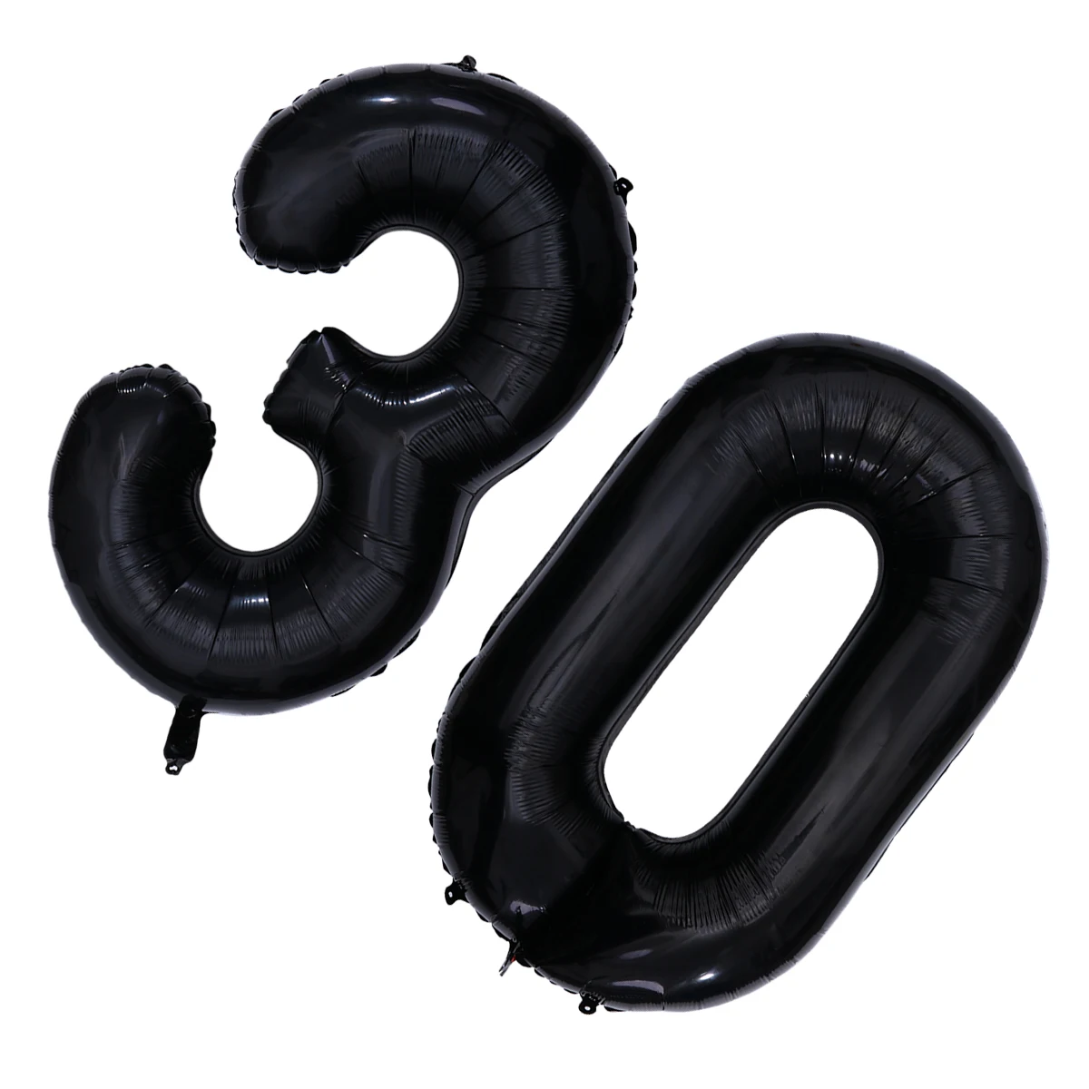 

2pcs 40 Inch Digital Aluminum Balloons Black Foil Number Birthday Anniversary Party Decorations Reusable Self Sealing Valve