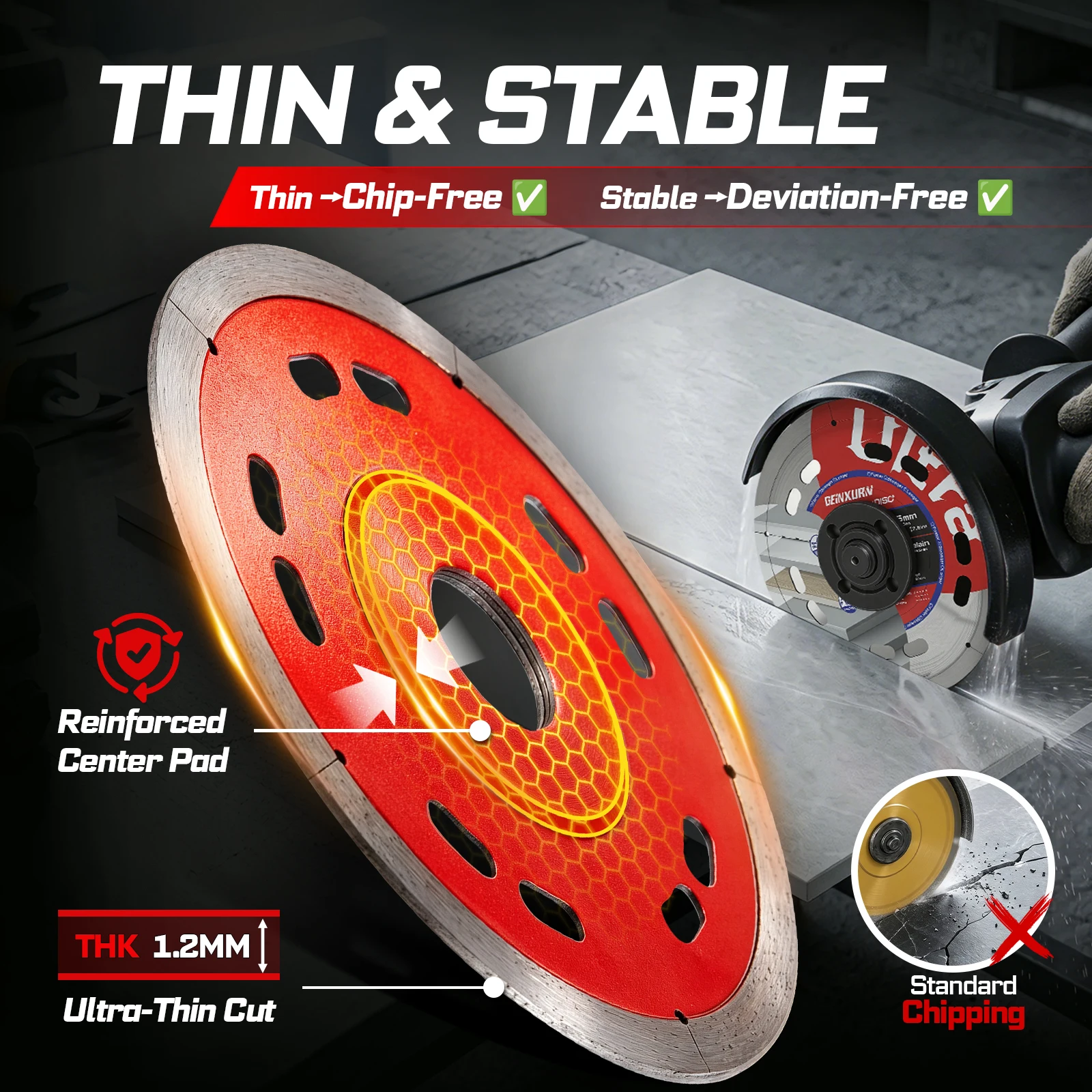 Geinxurn 2/5PCS Super Thin Tile Diamond Saw Blades(4.5
