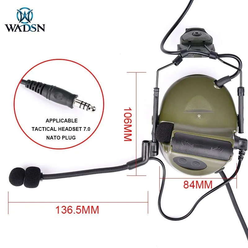 WADSN hełm taktyczny zestawy komunikacyjne Airsoft C2 Comta II ARC Softair polowanie strzelanie słuchawki bez redukcji szumów