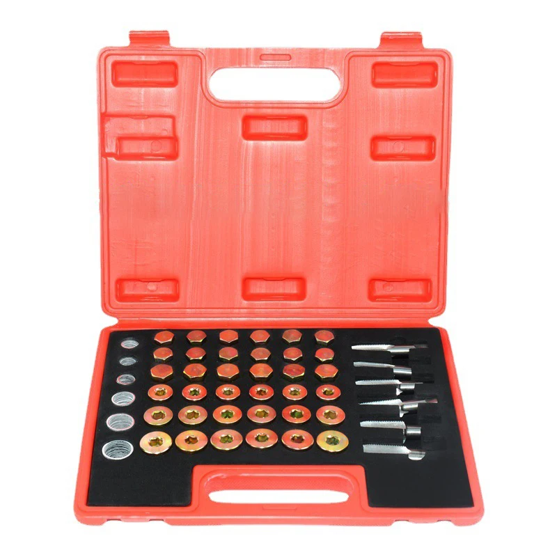 114 Sets of Auto Oil Pan Drain Screw Thread Repair Tool Set of Oil Bottom Screw Tapping Tool