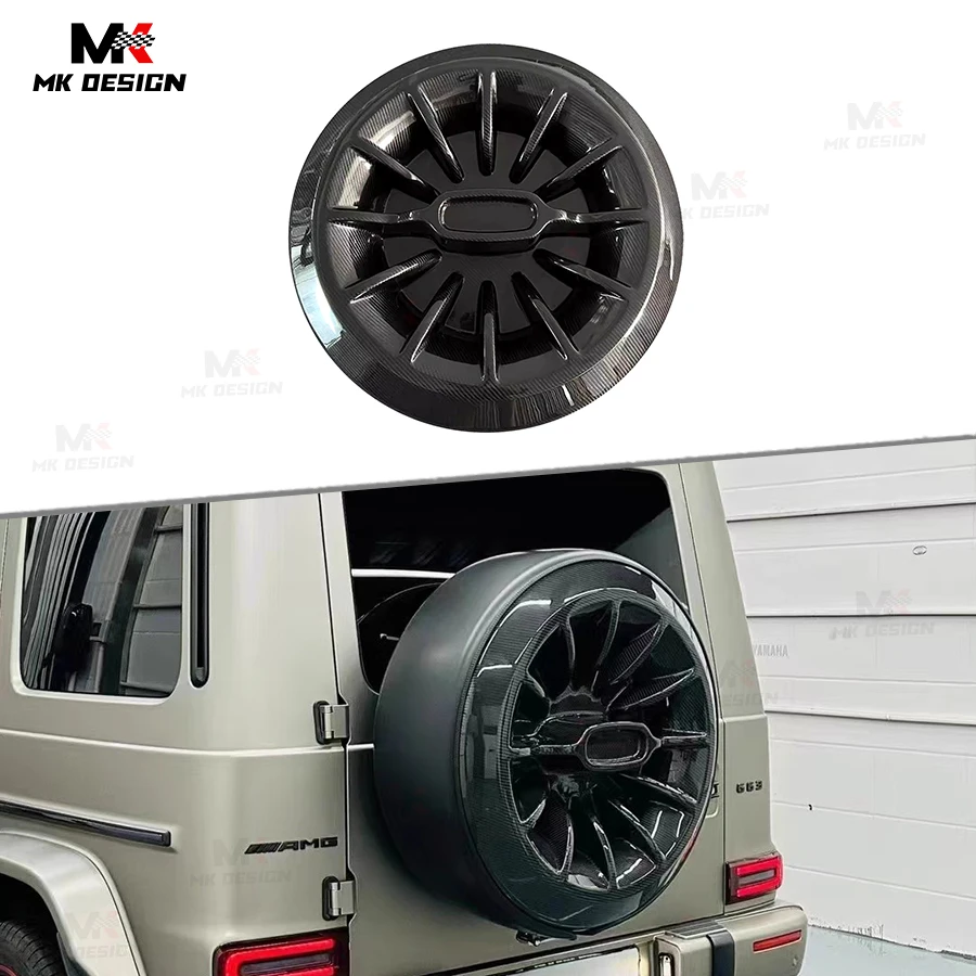 

Dry Carbon Fiber Spare Wheel Cover Tire Covers for Mercedes-Benz G Class W463 W464 G550 G500 G63 Tyre Wheel Covers Body Kits