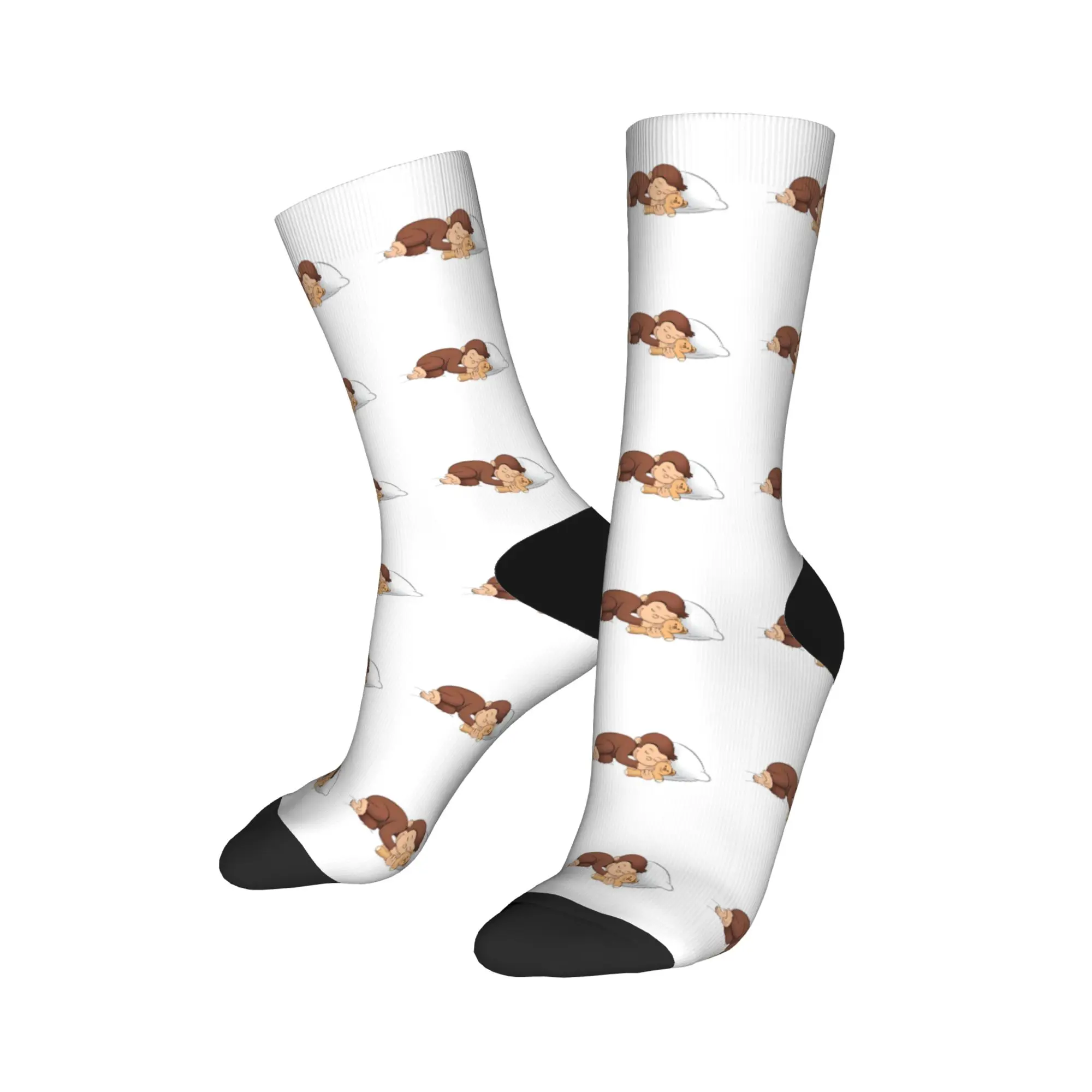 Men Socks Cartoon Monkey C-Curiouss Georges  Stockings Anti Skid Quality Socks Winter Leisure Graphic Climbing Socks view 3