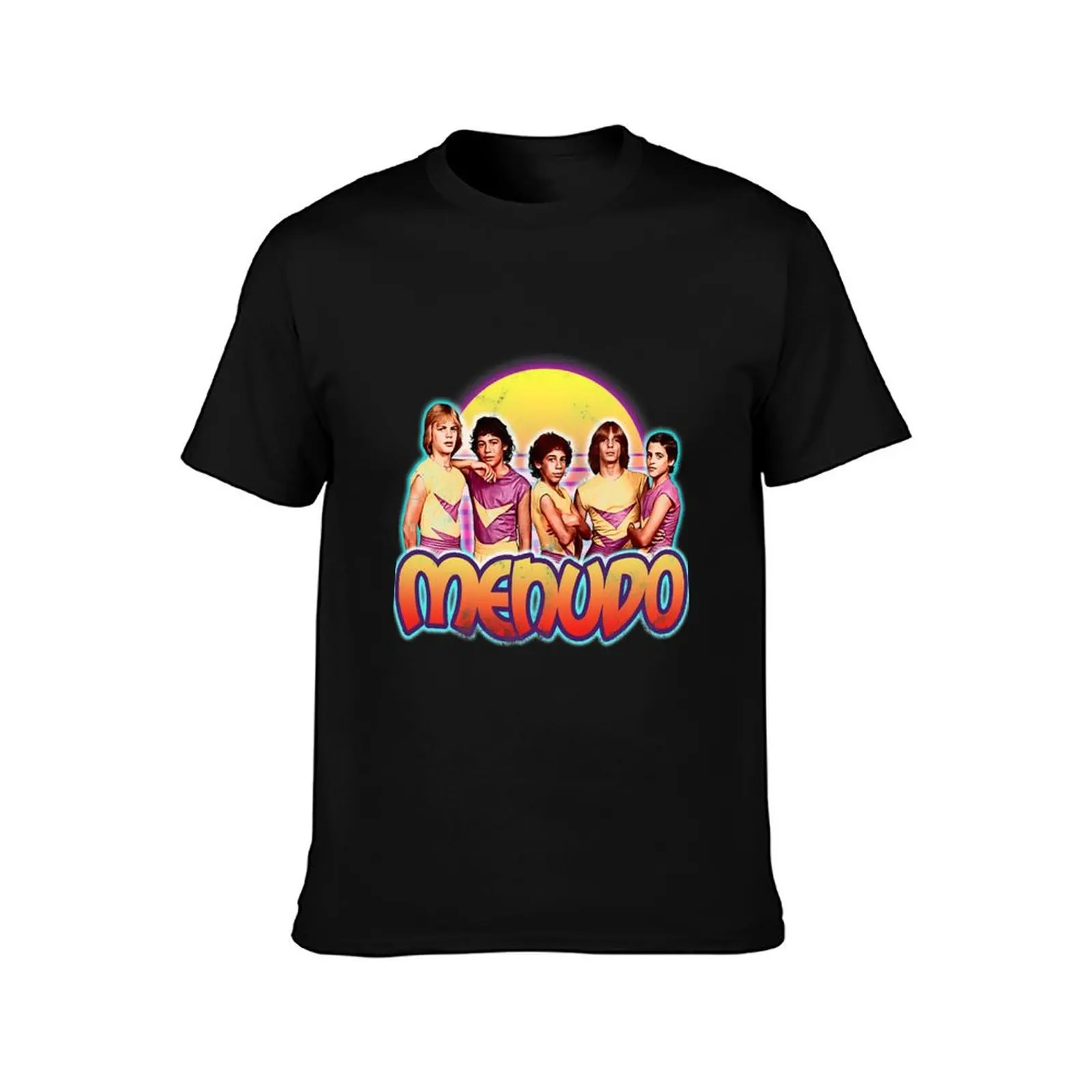 Menudo Boyband Yellow Purple Distressed T-Shirt Casual Loose Daily Wear T-Shirt