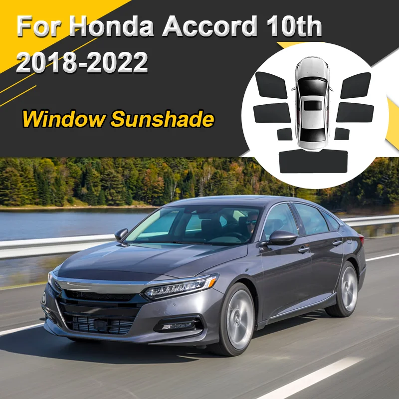 Car Sun Shades For Honda Accord 10th 2018-2022 Sunshades Heat Insulation Window Curtains Mesh Windshield Visors Auto Accessories