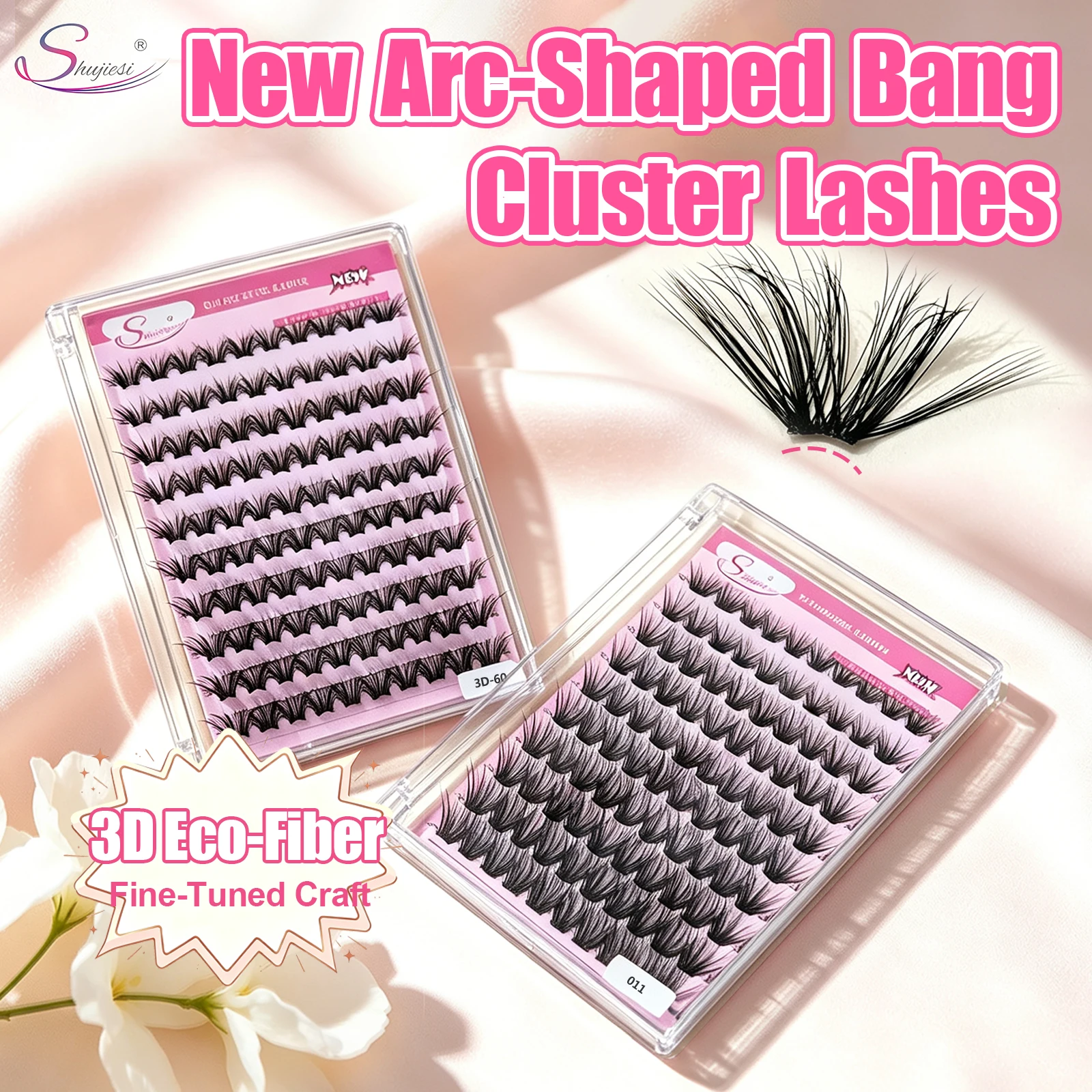 Shujiesi Arc‑Band DIY Cluster Lashes Great Fit For Eye Shapes Comfortable To Wear Reusable For Beginner Daily Makeup
