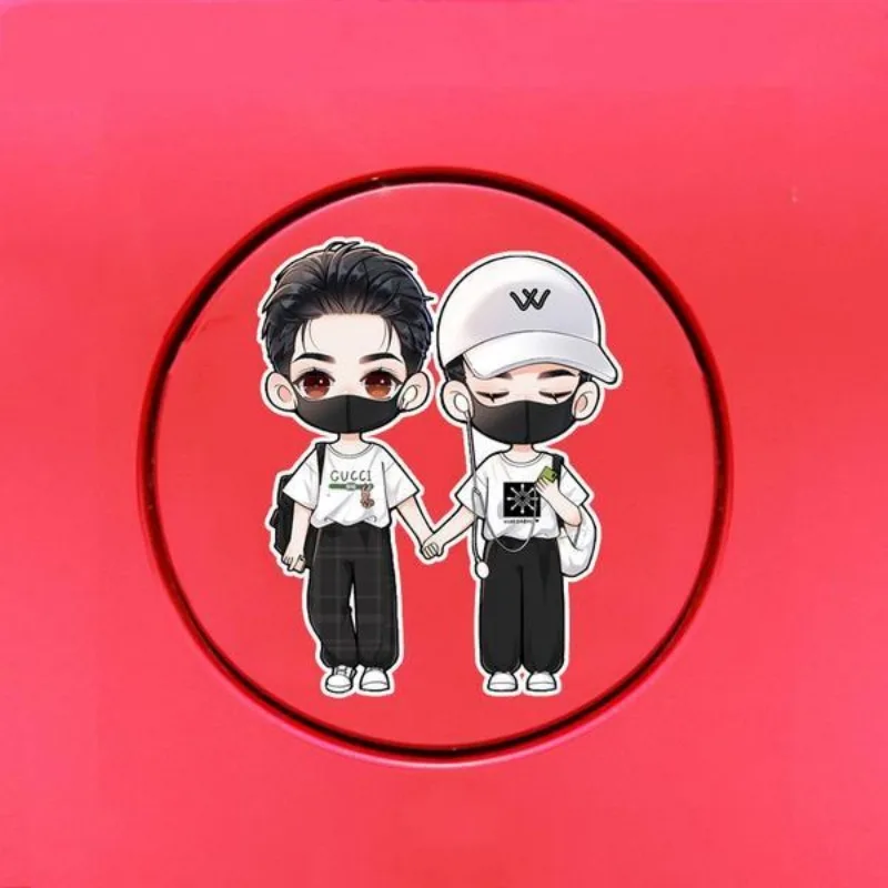 Wang Yibo and Xiao Zhan, Bjyx, XiaoZhan, Waterproof Cartoon Anime Poster Stickers for Car, Laptop, Computer, Helmet, Trunk