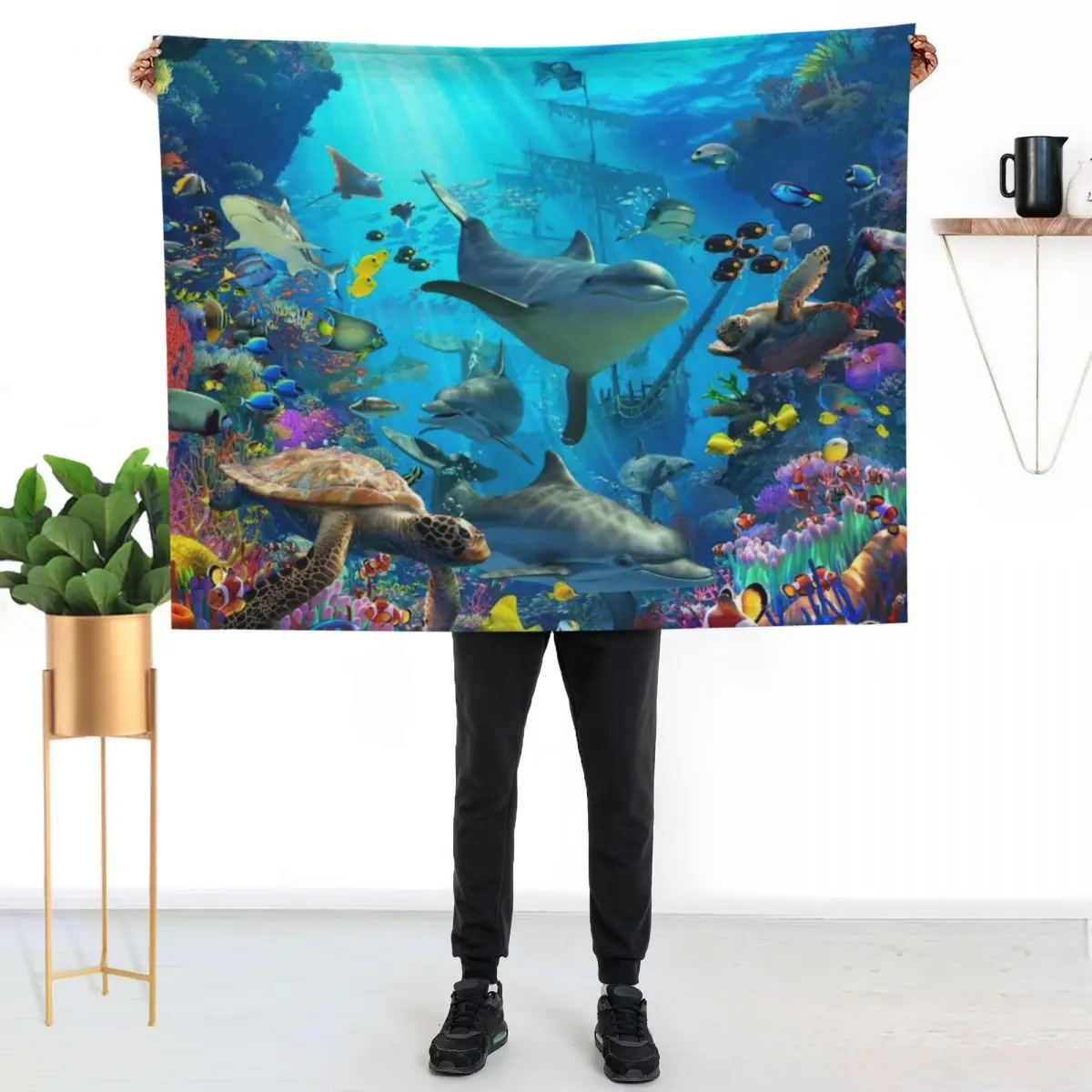 

Dolphin Playground Throw Blanket Fade Resistant Durable Throw Blanket