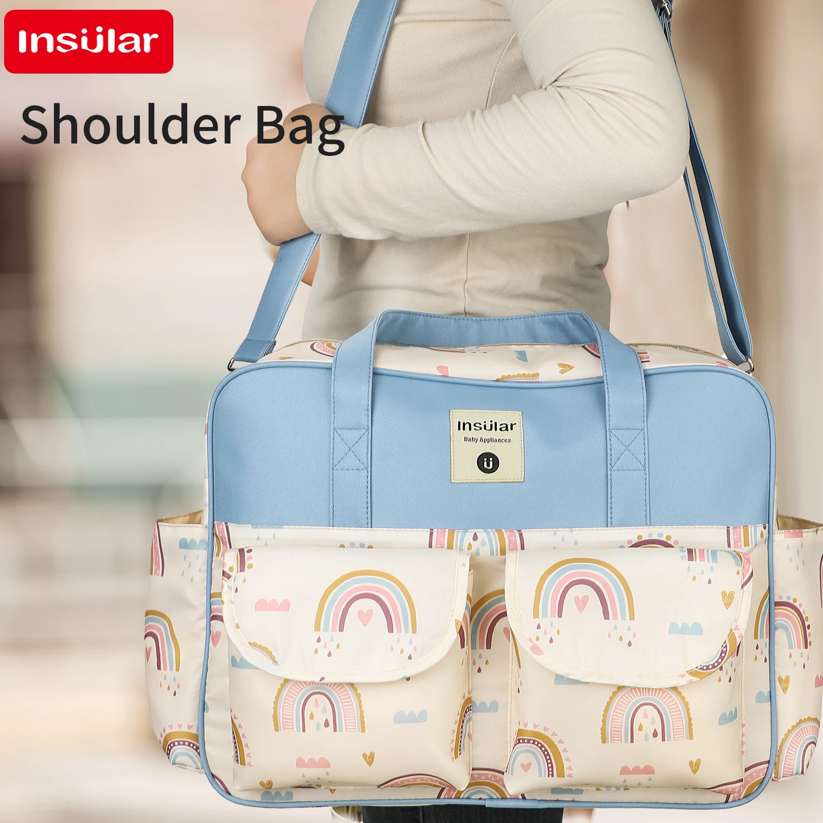 

New Go out Cartoon Waterproof Oxford Fabric Mommy Bag Large Capacity Travel Tote Multifunctional Women Handbag Shoulder Bag