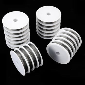 1 롤 스틸 와이어 로프 0.3 0.35 0.38 0.45 0.5 0.6 0.7 0.8mm 스테인레스 스틸 와이어 코드 DIY 쥬얼리 액세서리 만들기