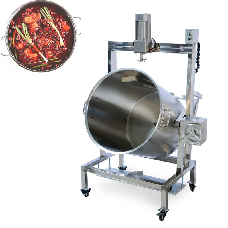 Pâte alimentaire inclinée industrielle, équipement de cuisson au gaz naturel GPL, marmite pour confiture, viande, soupe, marmite avec mélangeur