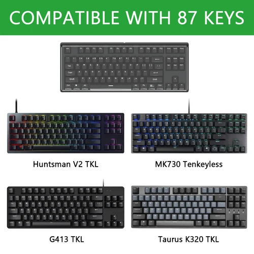 Imagen 2 del producto Cubierta antipolvo para teclado Geekria Tenkeyless TKL, cubierta para teclados acrílicos transparentes para juegos mecánicos de computadora 80% compactos de 87 teclas