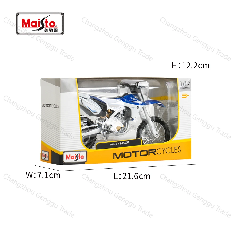 Maisto 1:12 Yamaha YZ450F Die Cast Vehicles Collectible Hobbies Motorcycle Model Toys