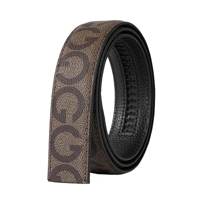 2Pcs Men Replacement Belt Strap, Letter Printed No‑Buckle Belt Strap for Automatic Buckle, Casual Waist Belt Accessory for Daily