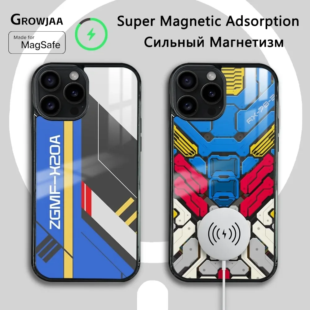 Anime G-GundamS Phone Case For iPhone 16 15 14 13 12 11 Pro Max Plus Mini New Magsafe Mirror Wireless Magnetic Cover