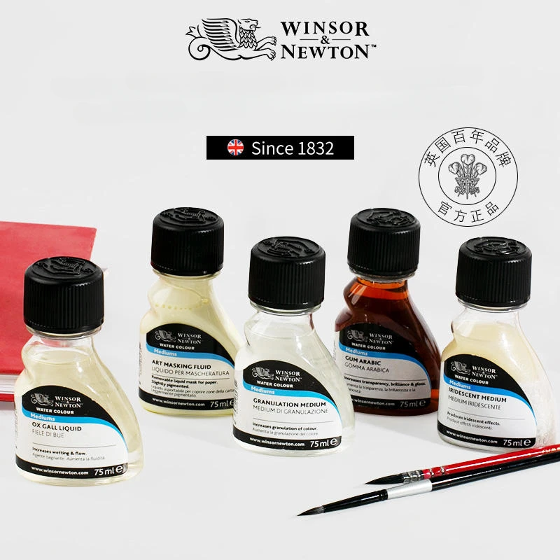 

1 bottle Winsor & Newton Watercolor Medium, Art Masking Fluid / Iridescent Medium / Gum Arabic / Ox Gall Liquid, 75ml (2.5-oz)