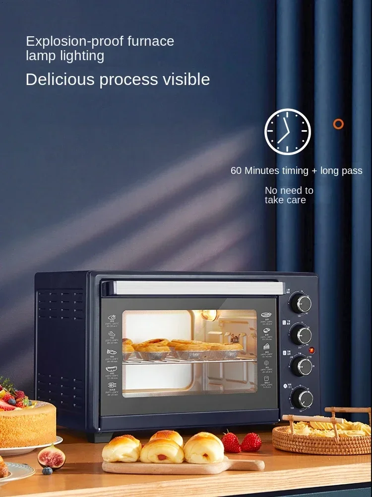 Forno de pizza 35l, forno doméstico, fritadeira de ar, multifuncional, cozimento a vapor em um, forno elétrico de grande capacidade