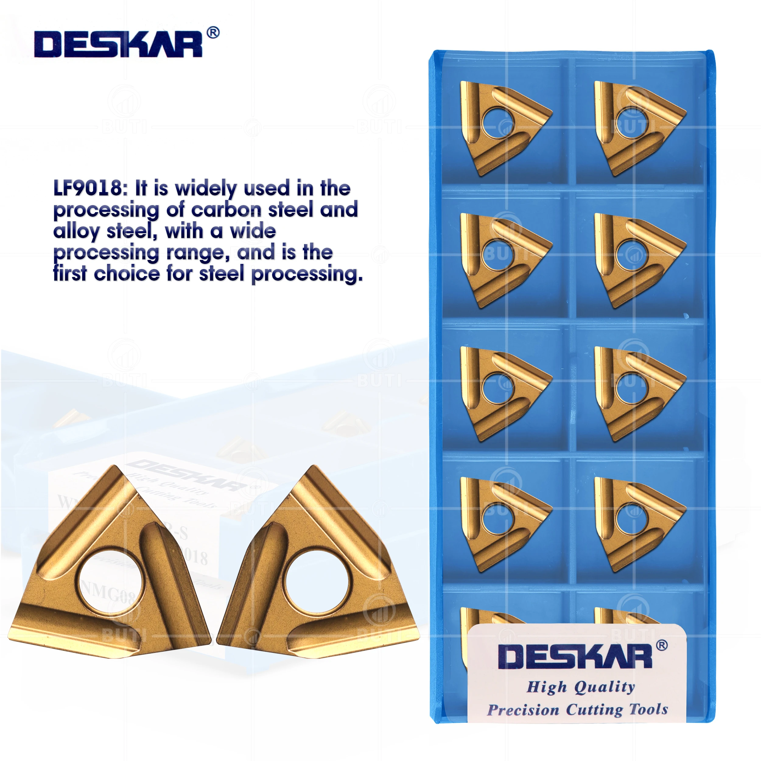 Deskar 100 Original Wnmg080404 Wnmg080408r Wnmg080408l s Lf9018 Carbide Inserir Ferramentas de Torneamento Inserir Torno Cnc Corte para Aço
