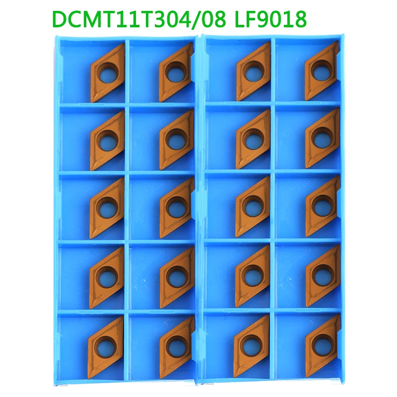 

10pcs DCMT11T304 DCMT11T308 LF9018 Carbide Inserts DESKAR CNC Lathe Metal Turning Tools DCMT Blade Machine Cutter Tool for Steel