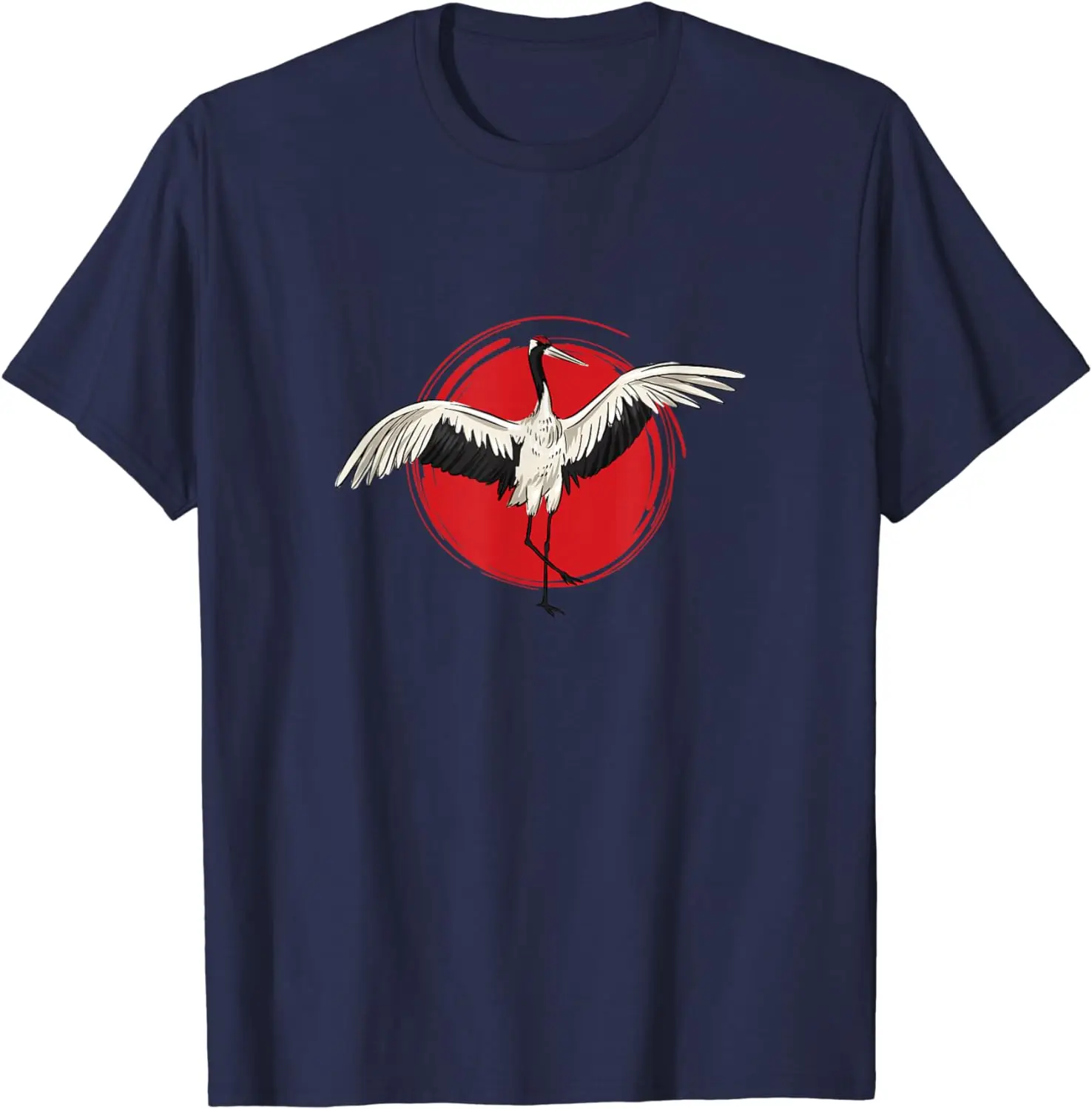 2024 Summer Retro Trend Fashion Tai Chi Crane Bird Gift Casual T-shirt