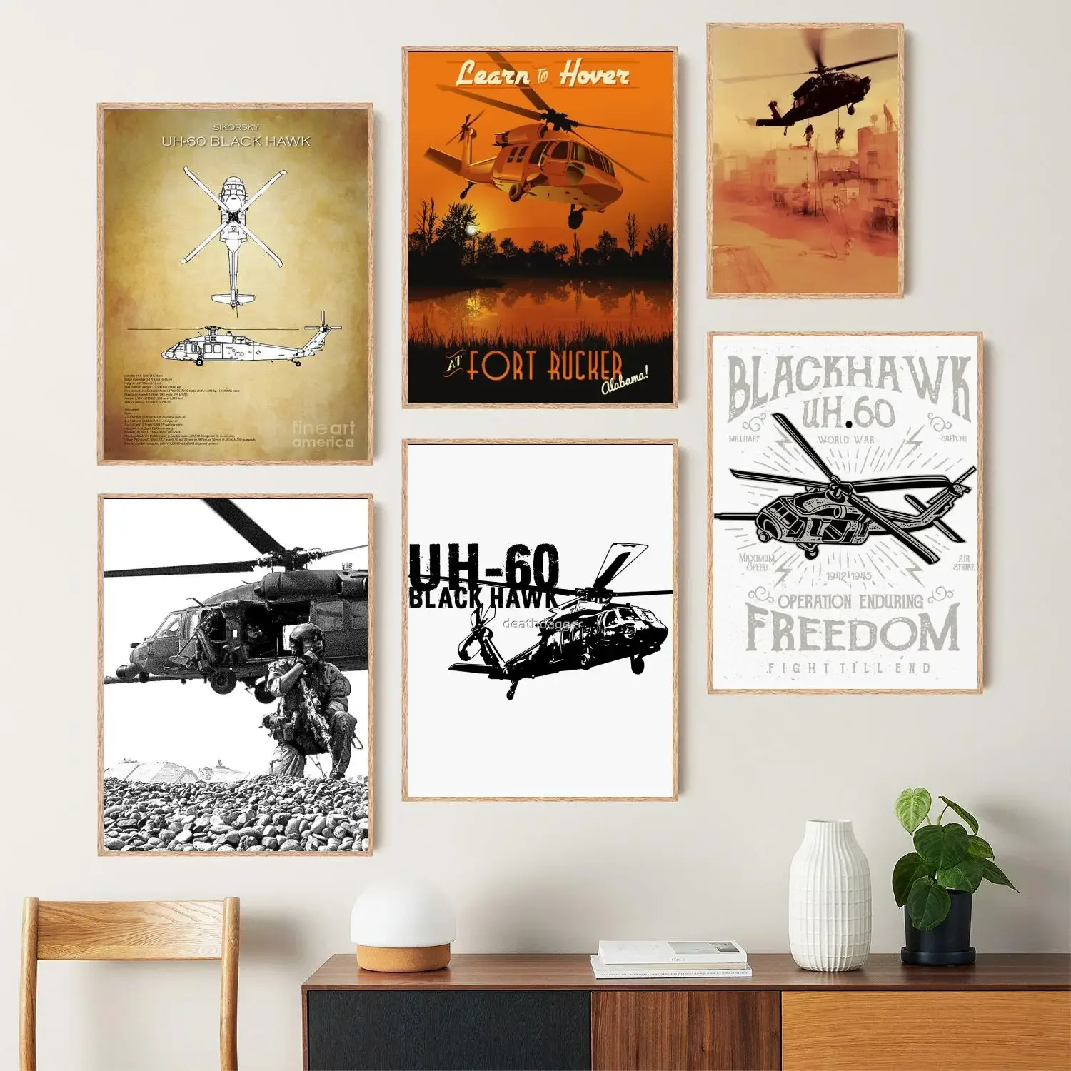 uh60 blackhawk Canvas Art Poster and Wall Art Picture Print, Modern Family Bedroom Decor Posters