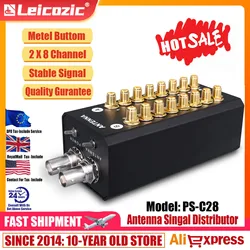 Leicozic 8 Channels Signal Amplifier Antenna Distribution System Audio RF Distributor For Recording Interview Wireless Microfone