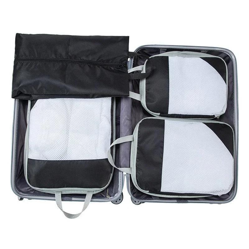 Compression Packing Cubes 4pcs/set Travel Storage Bag Suitcase Packing Mesh Bags for Clothing Underwear Shoes