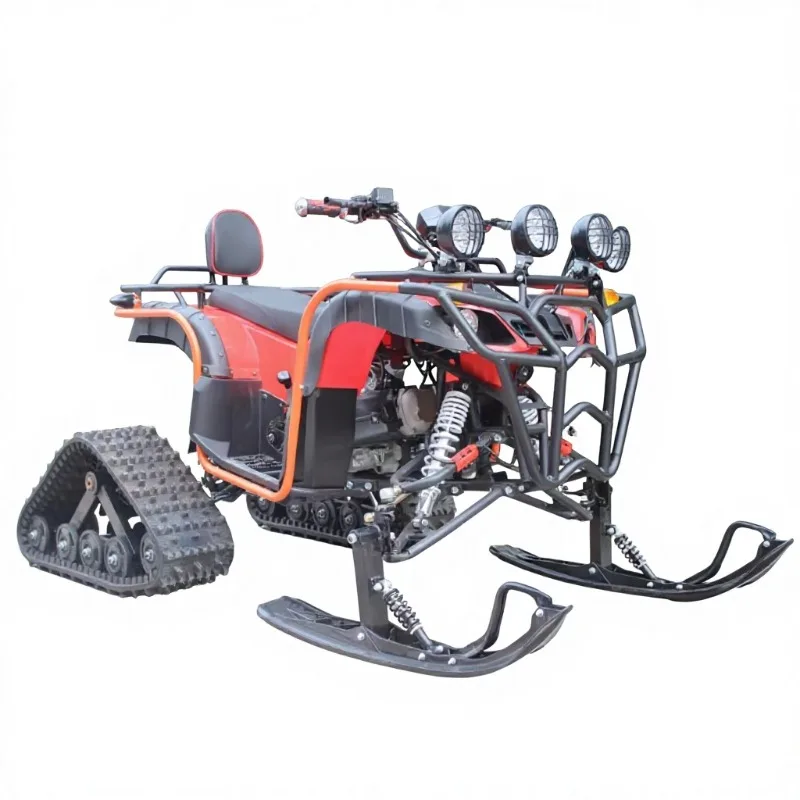 200cc 250cc 4-Stroke Petrol Snowmobile Adult Snow ATV Quad Tracked Scooter Winter Sled LED Light Backrest Off-Road Motorcycle