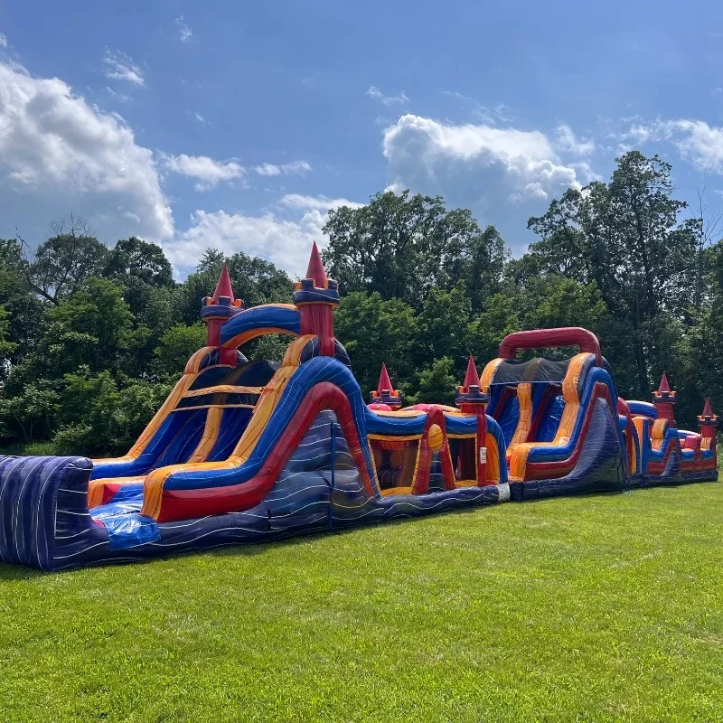 Commercial Inflatable Bouncer Large Adults Challenge Game Playground Inflatable Obstacle Course With Slide Combo for Kids