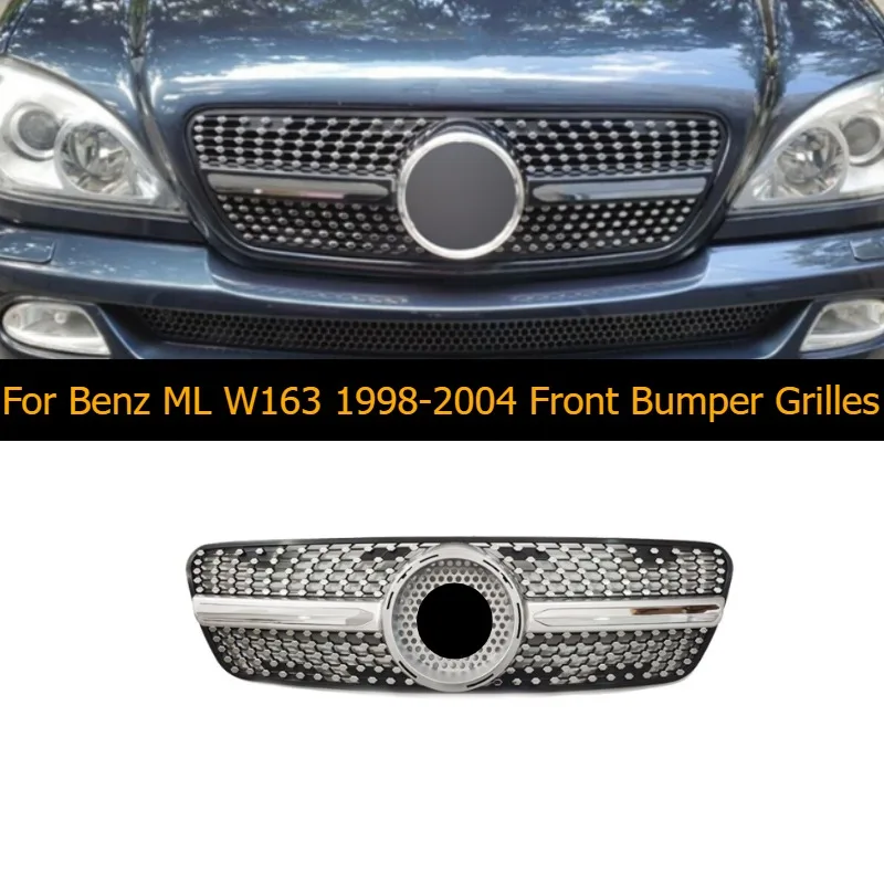 

Front Double Line Grille Grill Replacement Grilles Grill Accessories for Mercedes Benz ML W163 1998-2004