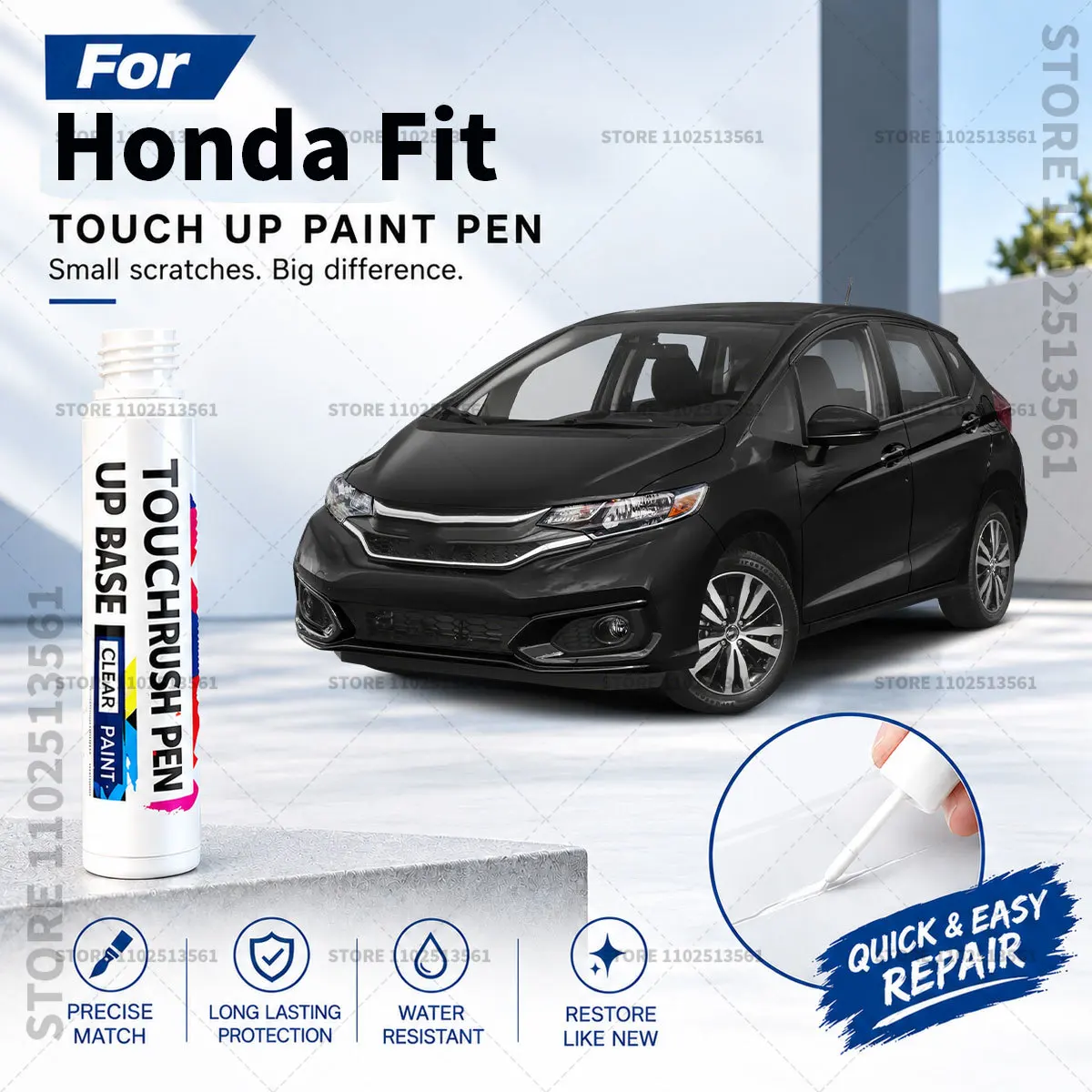Automotive Paint Pen Car Scratch Remover Touch Up Repair Pen DIY Vehicle Paint Repair Tool Accessories For Honda Fit White Black