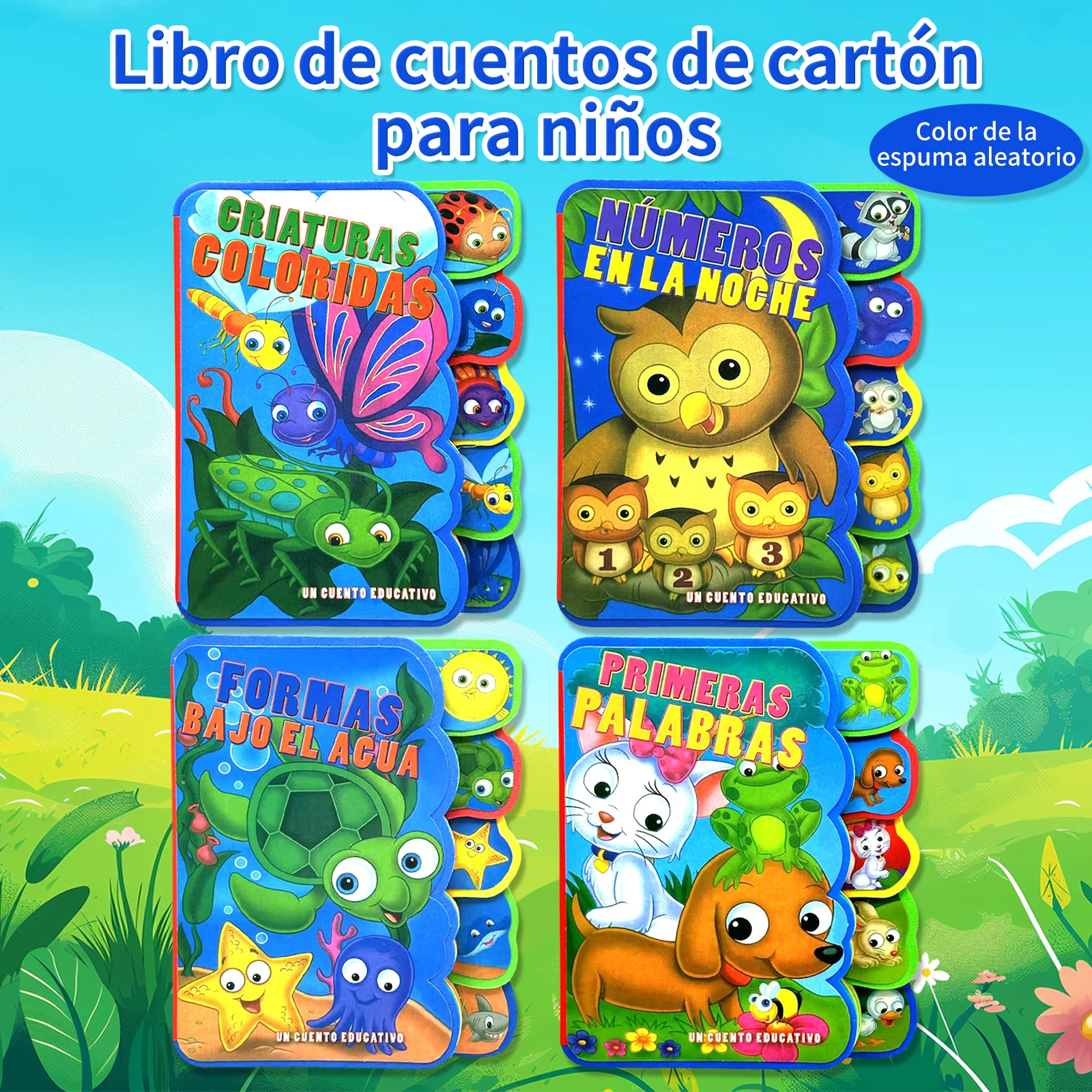 Spanish Storybook: Foam Material, Tear-Resistant, Cute Animals, Imagination, Short Stories, Early Education, 3-6 Years