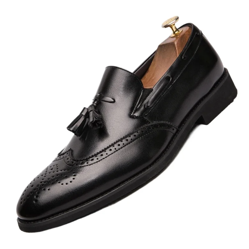 

Men British Oxford Dress Shoes Male Gentleman PU Leather Footwear Zapatos Hombre Flats Tassel Men Loafers Big Size 38-48 Male