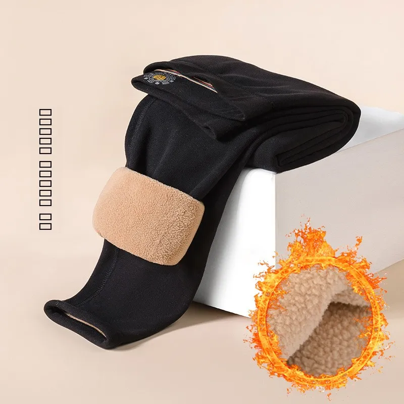 

Thickened Fleece Winter Warm Pants Men's Camel down Autumn Pants Cold Resistance Base Layer Loose plus Size Cotton Trousers