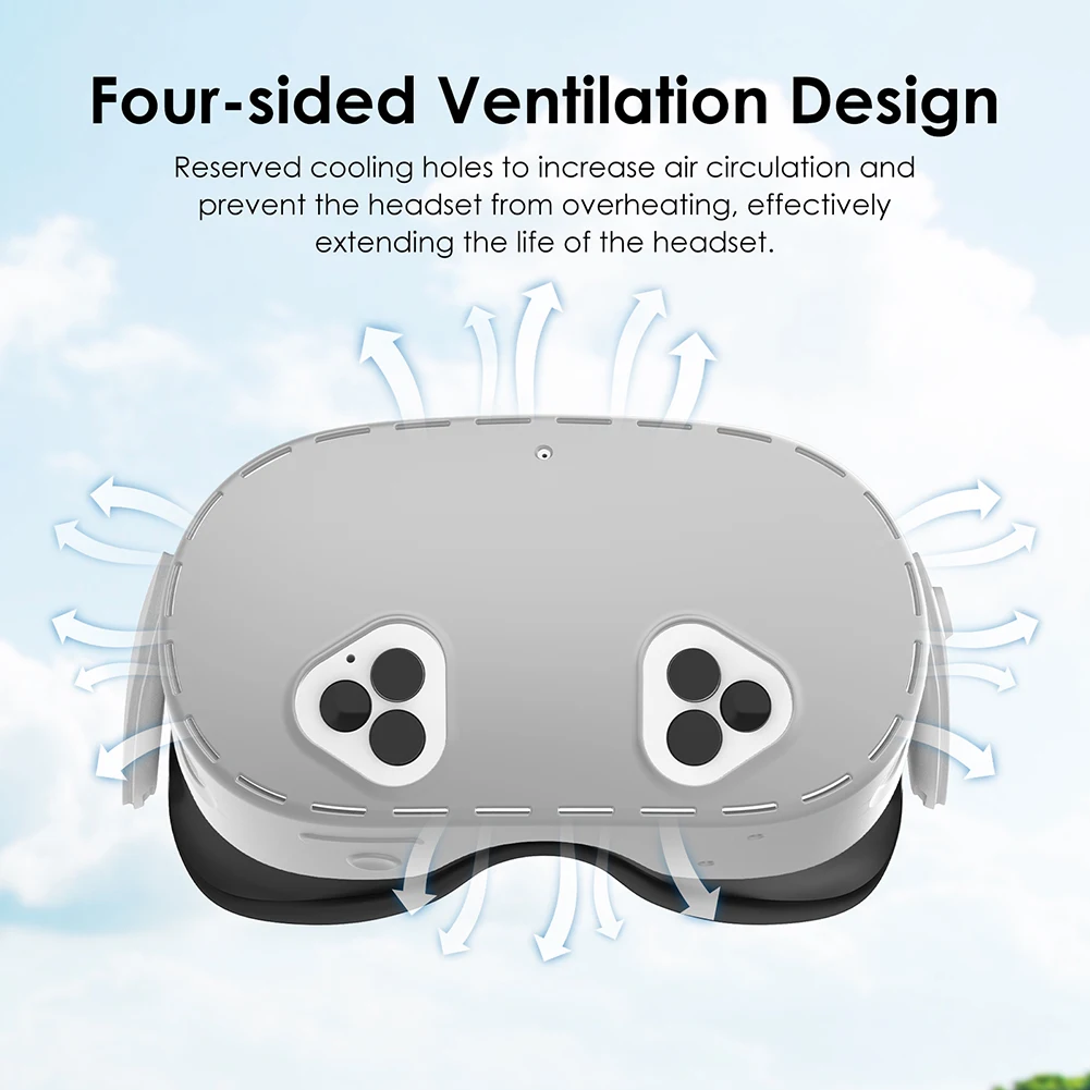 غطاء سيليكون واقي لسماعة الرأس ميتا كويست 3S VR ، حافظة حماية مضادة للخدش ، غلاف VR ، واقي سماعة الرأس الأمامية