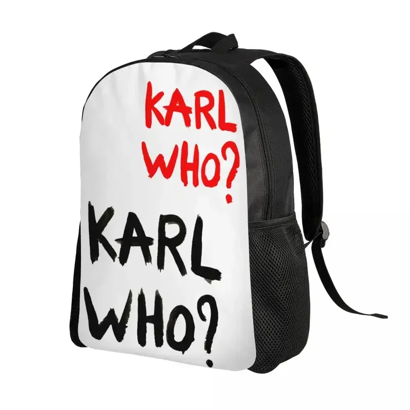 Custom Red Karl Who Slogan Travel Backpack Women Men School Laptop Bookbag College Student Daypack Bags