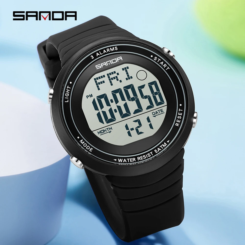

SANDA New 9073 Fashion Student Electronic Watch Outdoor Sports Multi functional LED Waterproof Countdown Student Watch 2026