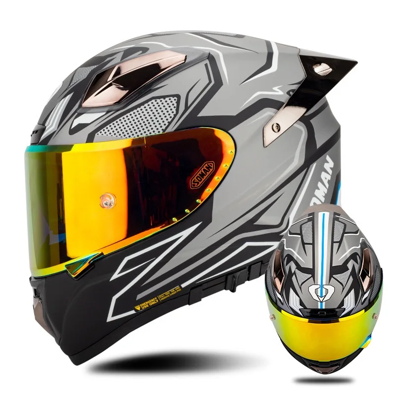 OEM new style Motorcycle racing glass rigidea helmet double lens motorcycle men and women four seasons riding space helmet