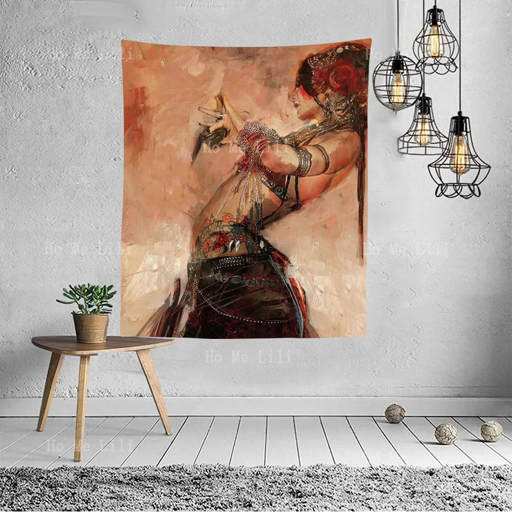 A Beautiful Woman Doing A Beautiful Belly Dance Room Decoration Tapestry By Ho Me Lili