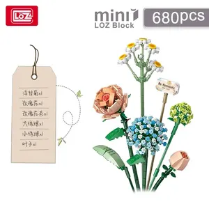 Mini Block Children Construction Toys Bricks Flowers Publish Pot Plans Girls Gift House Decoration (1657-1659 (with box)) 10 Main Sales Flower Lego - №9