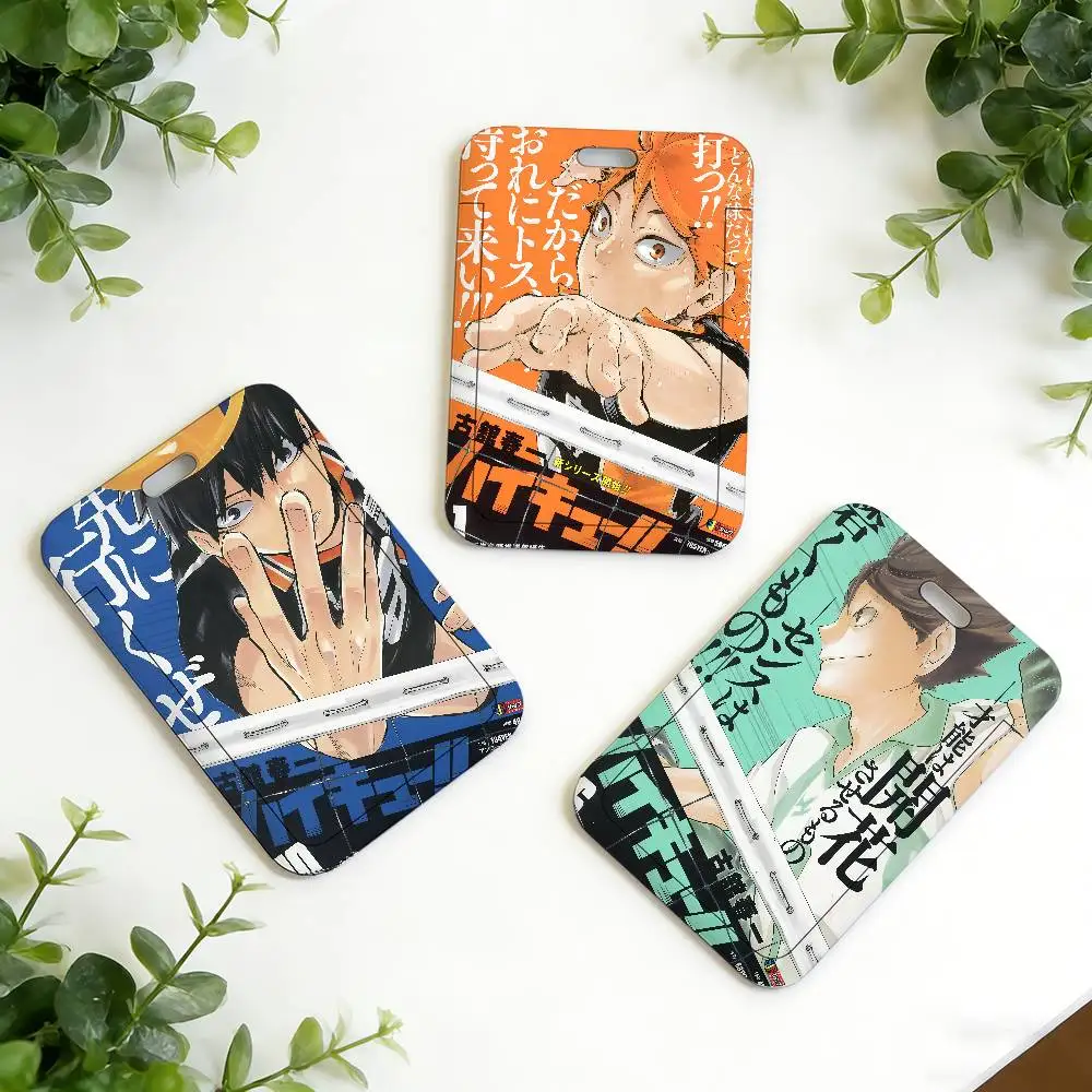 Anime H-Haikyuu V-Volleyball ID Card Holder Neck Strap Pendant Door Holder Lanyards Keychain Work Credential Case Gift