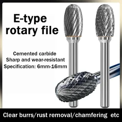 Tungstênio Aço Moagem Cabeça, Carbide Rotary File, Fresa, Metal Moagem e Gravura Ferramenta, Single e Double Groove