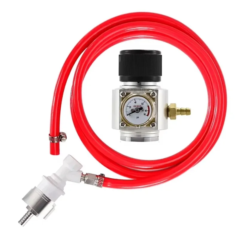 Mini-régulateur de CO2 0-90 PSI Tr21-4 avec ensemble de raccordement, déconnexion rapide à boule pour réservoir de soda et distributeur de bière en fût Corny