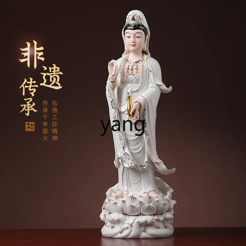 LH ceramic drawing Jin Lilian Nanhai Guanyin Bodhisattva Buddha statue ornament Guanyin Bodhisattva home offering