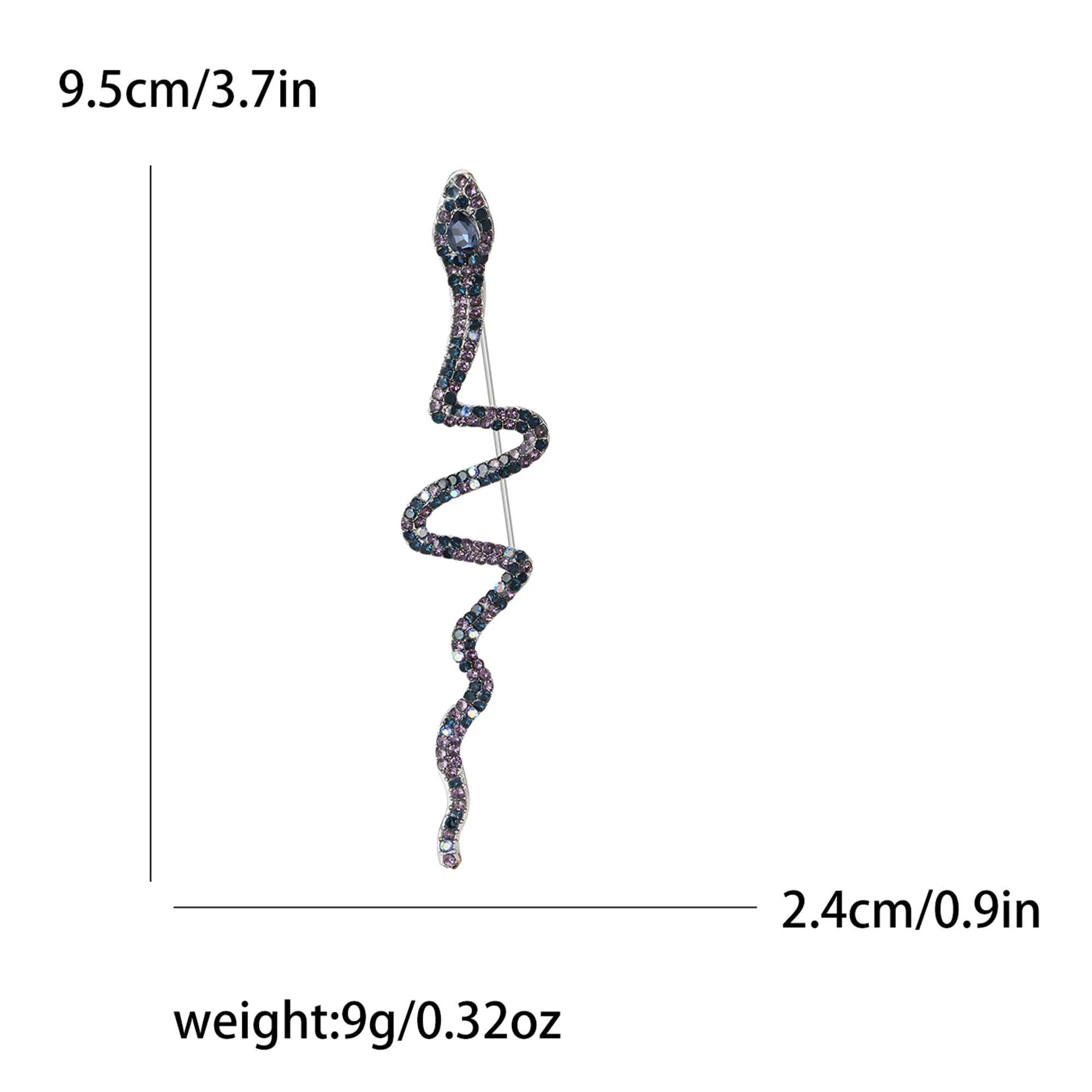 여성용 트렌디 라인스톤 긴 뱀 브로치, 유니섹스 동물 핀, 4 가지 색상 사용 가능, 캐주얼 파티 액세서리 선물
