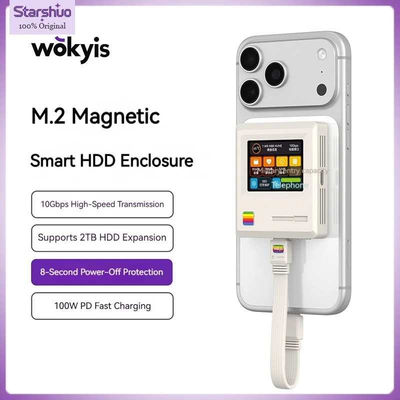 wokyis-enclosure-per-disco-rigido-portatile-magnetico-con-schermo-per-unita-a-stato-solido-type-c-m2-nvme-2230-ricarica-rapida-pd-100w
