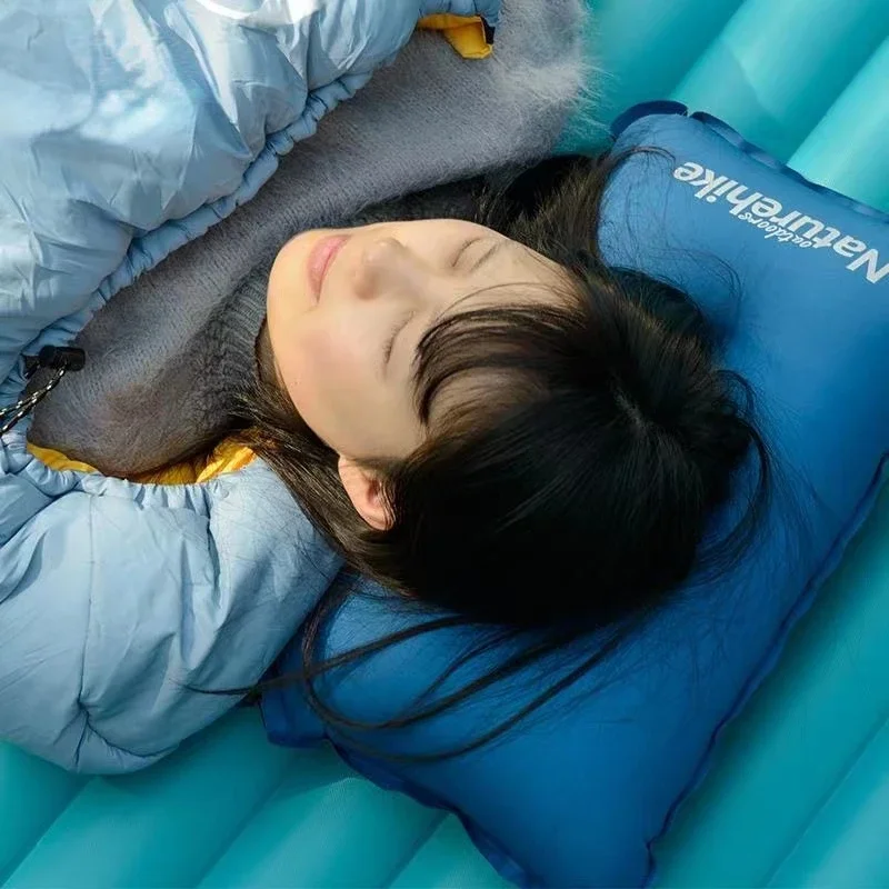 Automatic inflatable pillow outdoor portable camping tent air cushion pillow travel blowing pillow