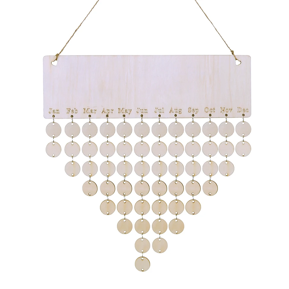 

Деревянные подвески-календари в форме сердца с веревкой, подвесная семейная табличка на день рождения, многофункциональная легкая для украшения дома